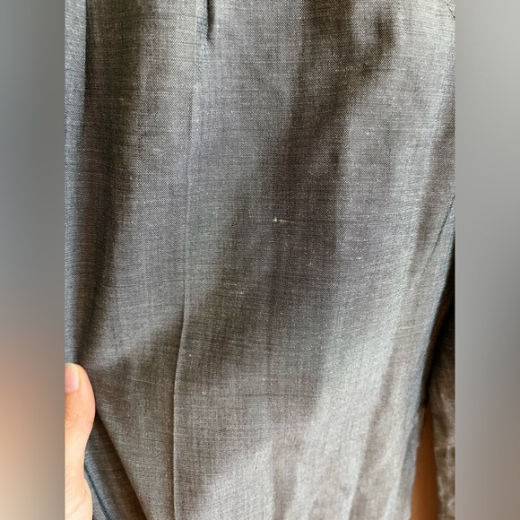 Pringle of Scotland Lightweight Gray Wide-leg Folded Hem Dress Pants size 8 Wool - Picture 4 of 14